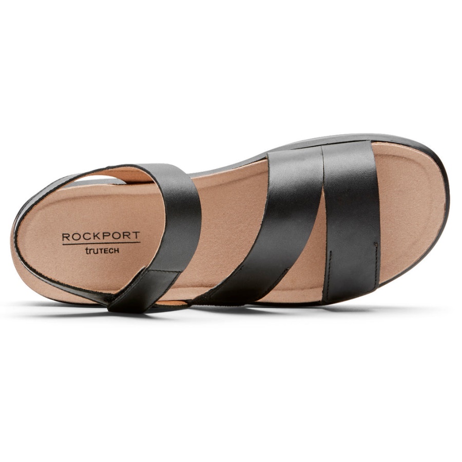 Rockport Dame Kells Bay 3-stropper Sandal Svart
