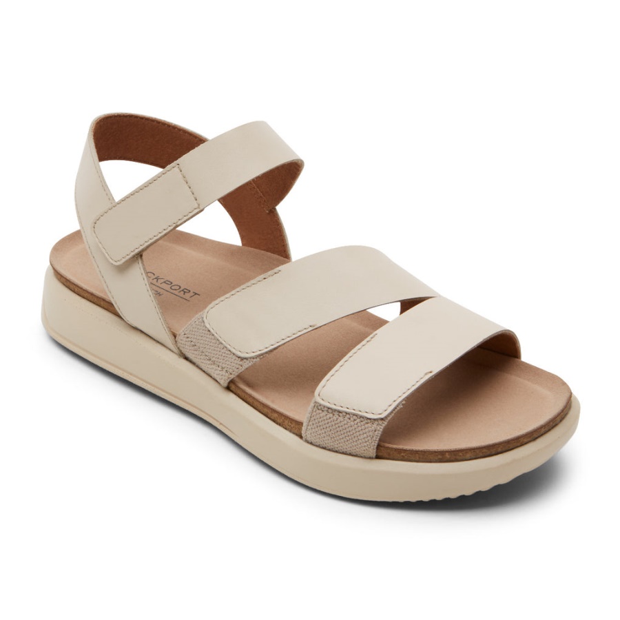 Rockport Kvinners Kells Bay 3-stropper Sandal Vanilje