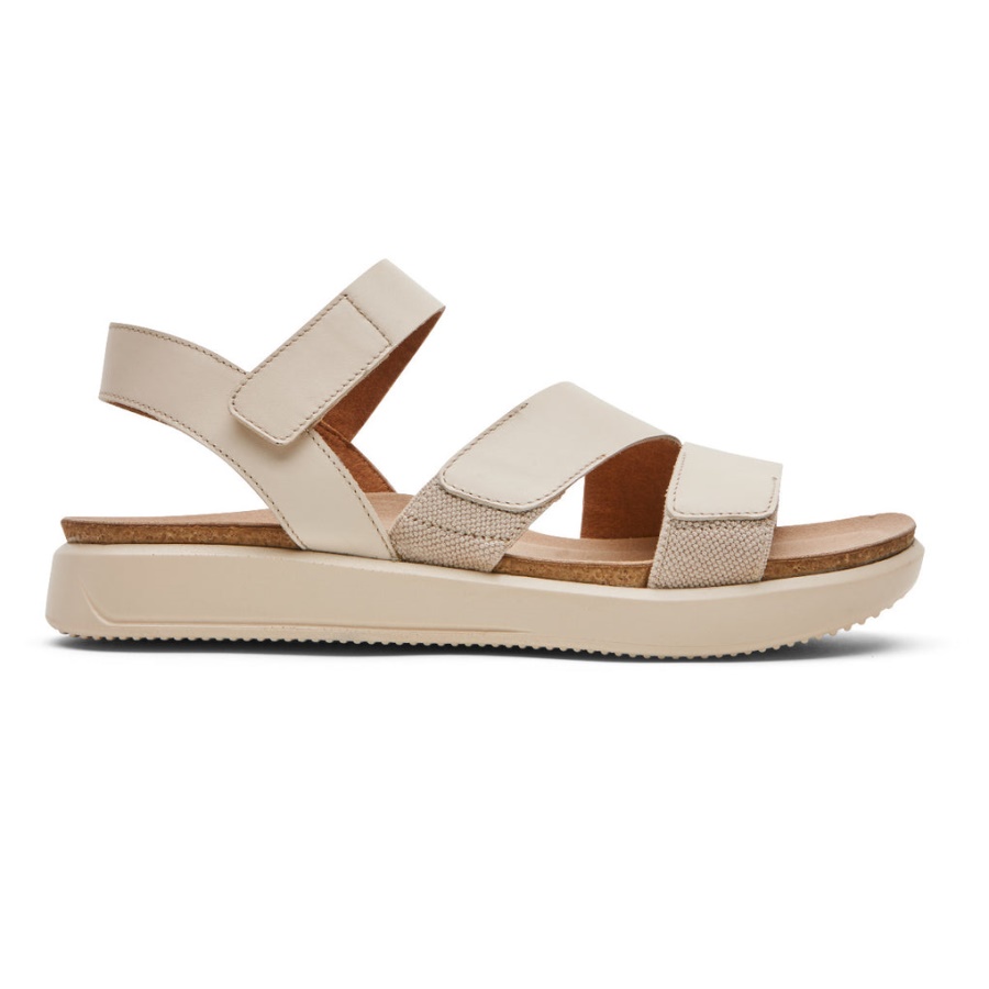 Rockport Kvinners Kells Bay 3-stropper Sandal Vanilje
