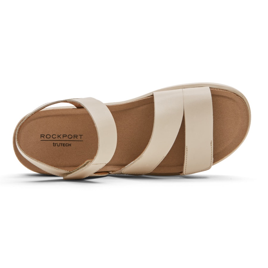 Rockport Kvinners Kells Bay 3-stropper Sandal Vanilje