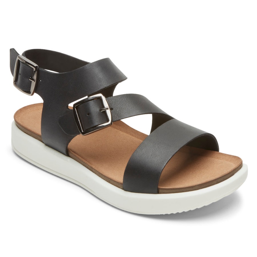 Rockport Kvinners Kells Bay Asymmetrisk Sandal Svart