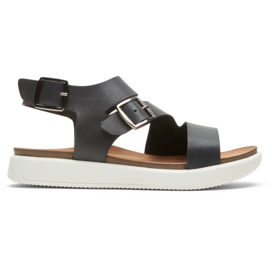 Rockport Kvinners Kells Bay Asymmetrisk Sandal Svart