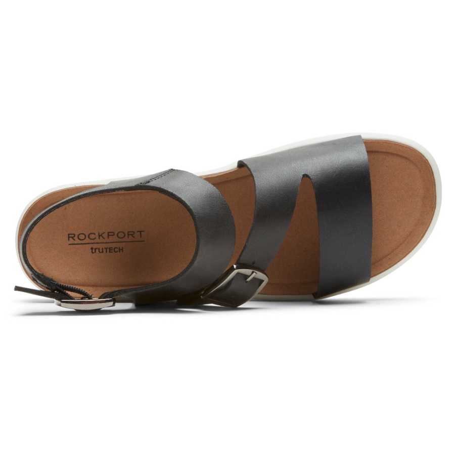 Rockport Kvinners Kells Bay Asymmetrisk Sandal Svart