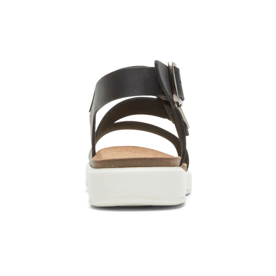 Rockport Kvinners Kells Bay Asymmetrisk Sandal Svart