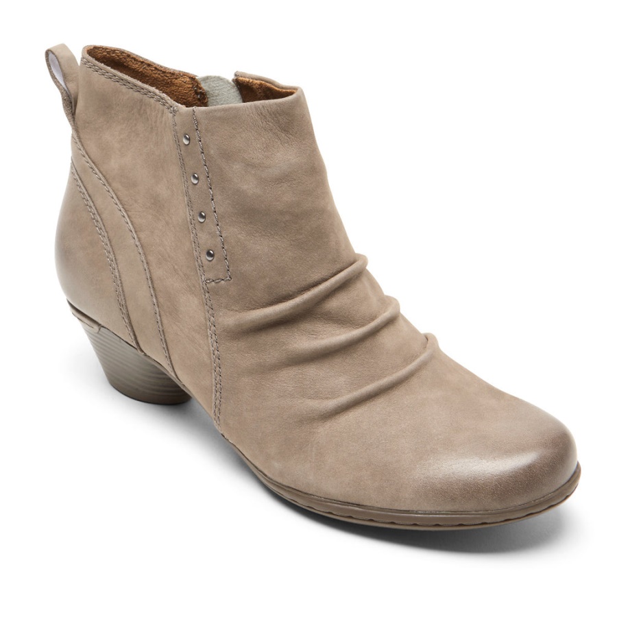 Rockport Laurbærnaglet Bootie Stein Nubuck For Kvinner