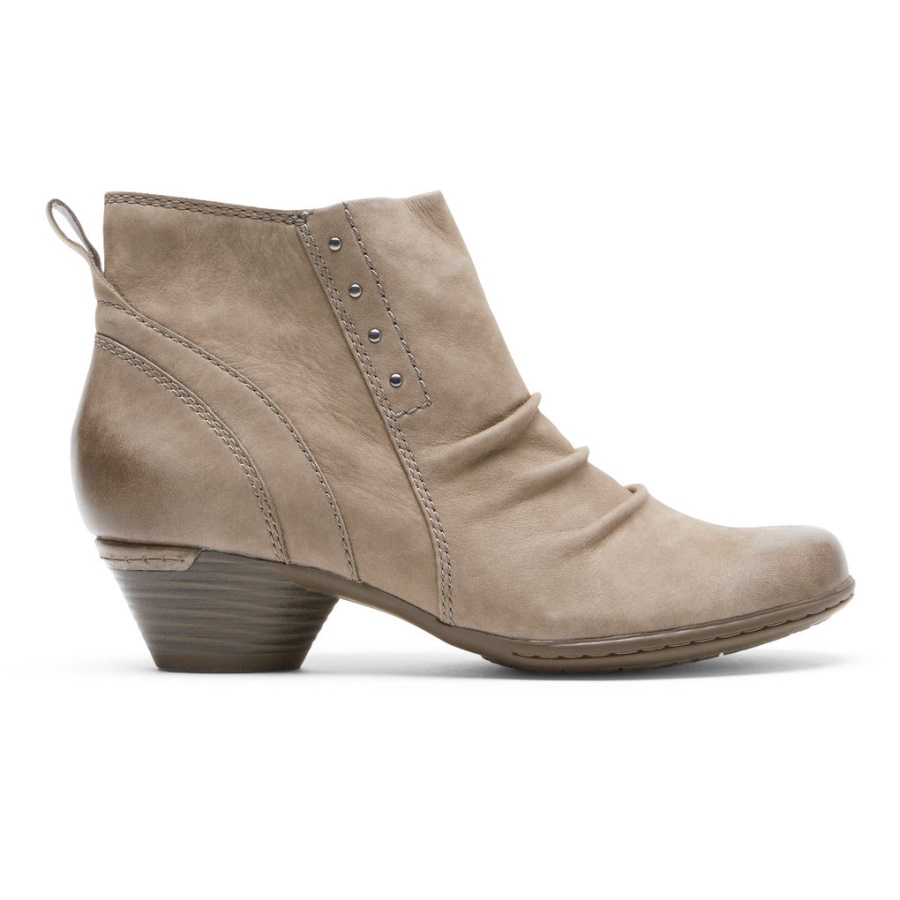 Rockport Laurbærnaglet Bootie Stein Nubuck For Kvinner