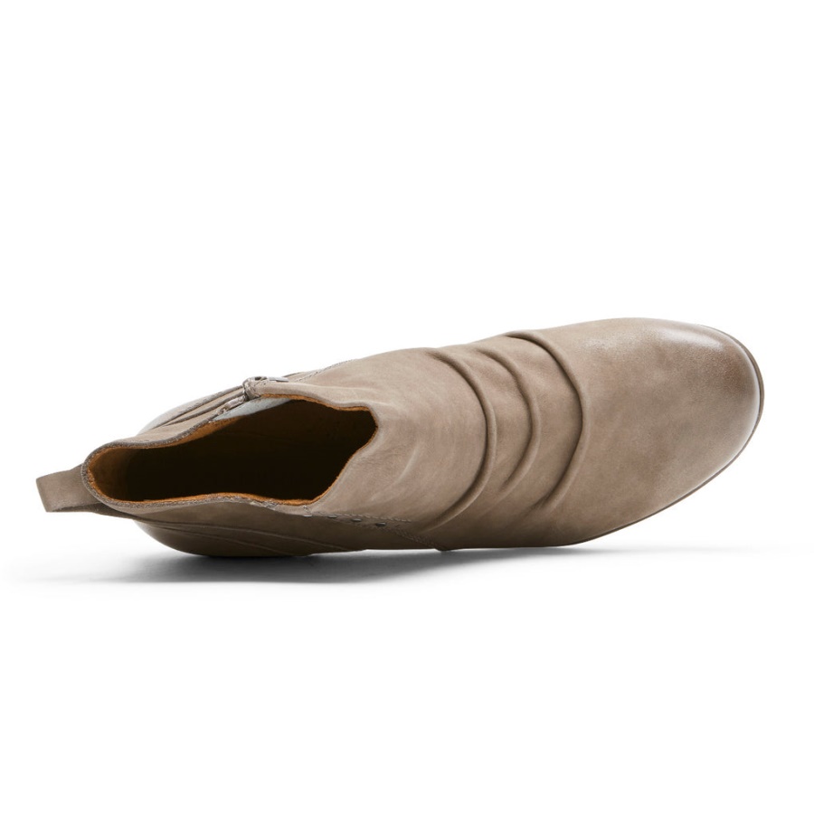 Rockport Laurbærnaglet Bootie Stein Nubuck For Kvinner