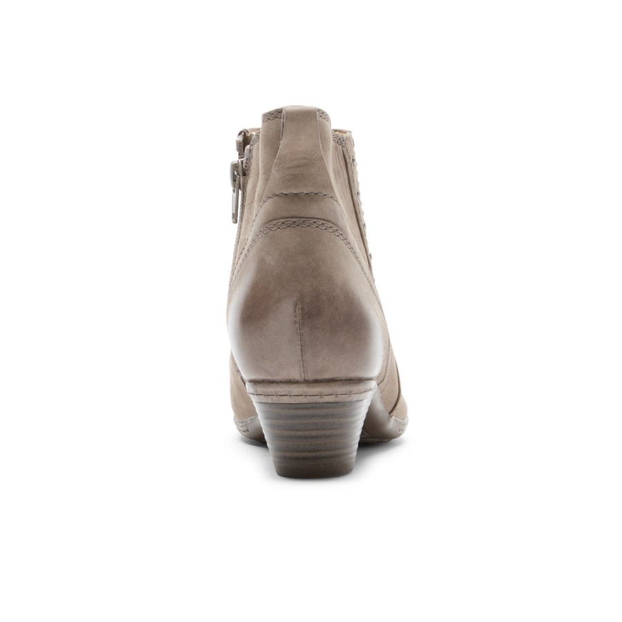 Rockport Laurbærnaglet Bootie Stein Nubuck For Kvinner