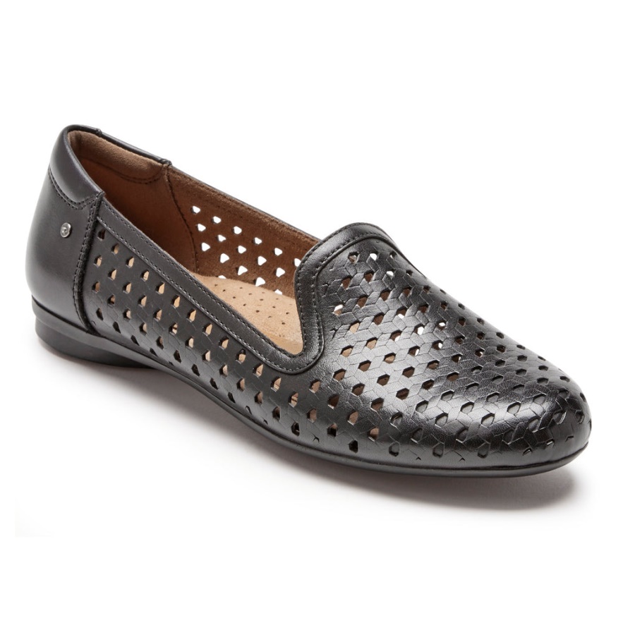 Rockport Dame Maiika Vevd Slip-on Svart Skinn
