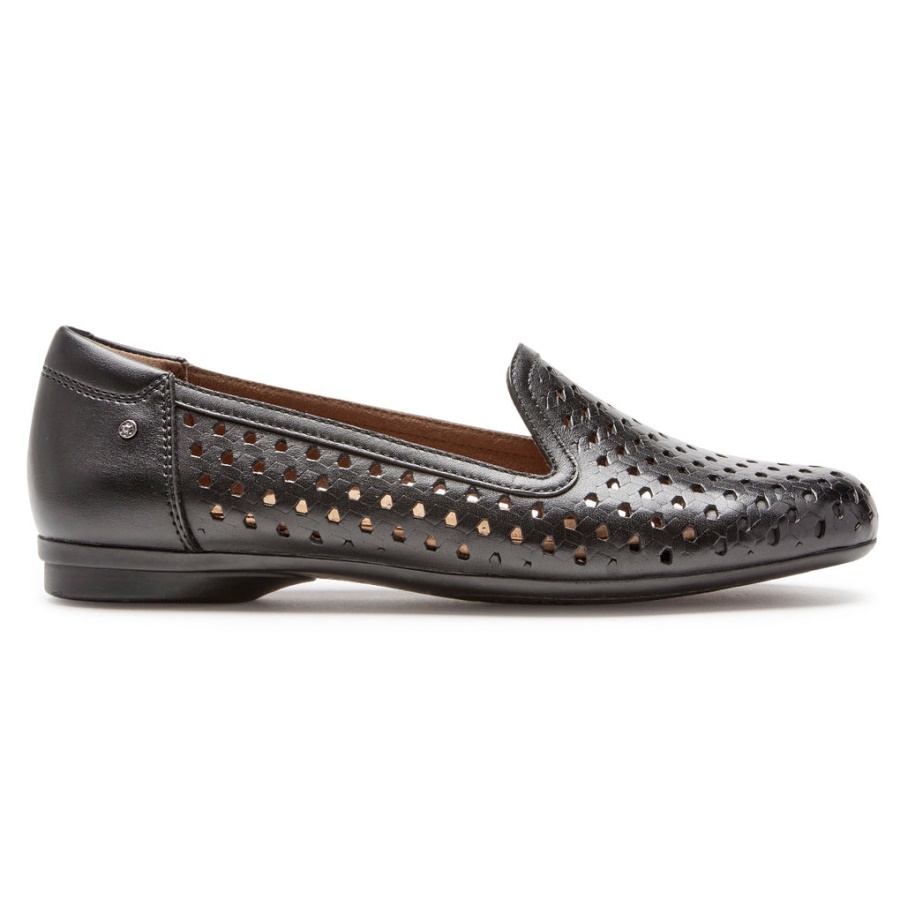 Rockport Dame Maiika Vevd Slip-on Svart Skinn