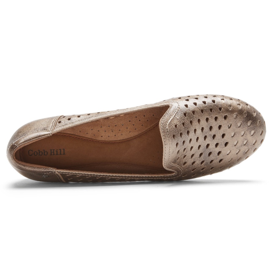 Rockport Dame Maiika Vevd Slip-on Metallisk Skinn