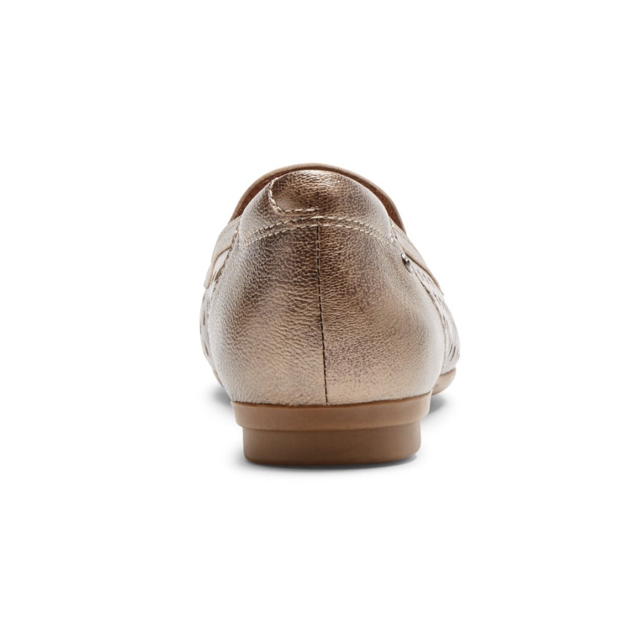 Rockport Dame Maiika Vevd Slip-on Metallisk Skinn
