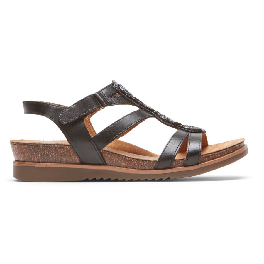 Rockport Kvinner Kan Beaded Sandal Svart