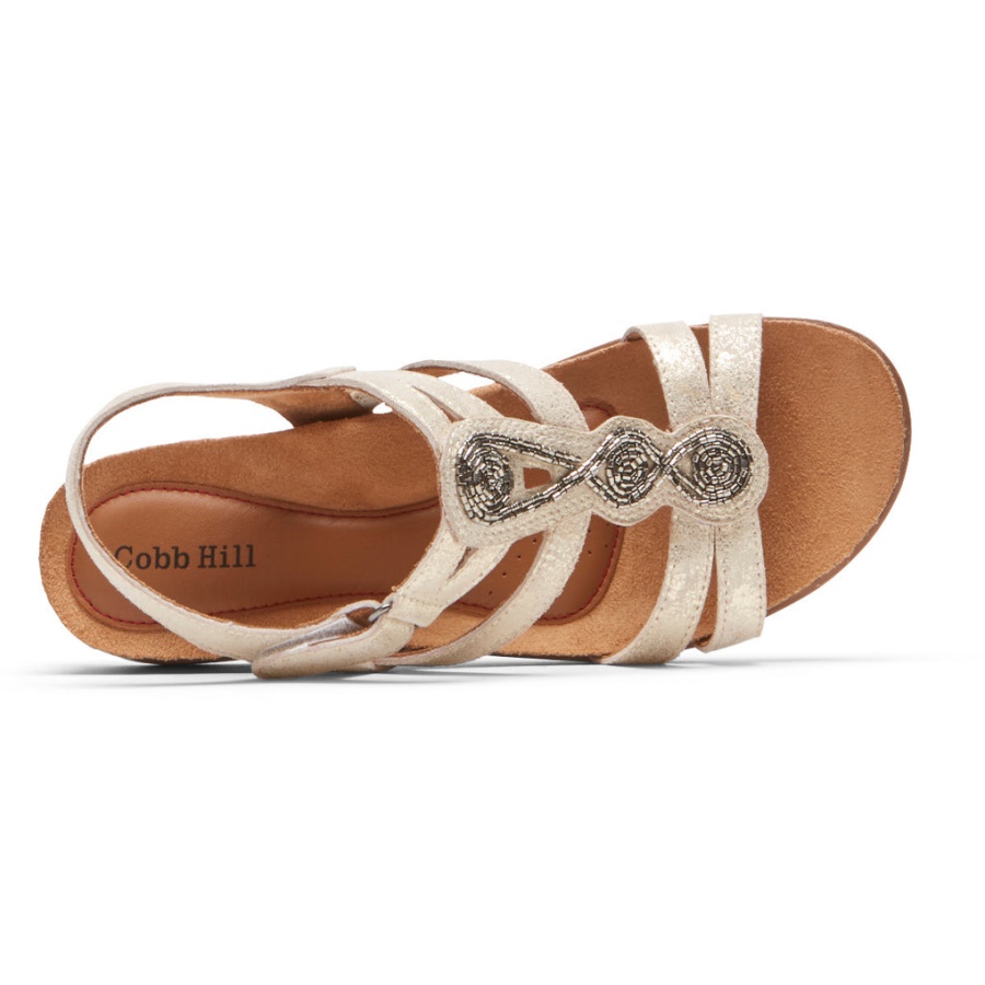 Rockport Kvinner Kan Beaded Sandal Metallic