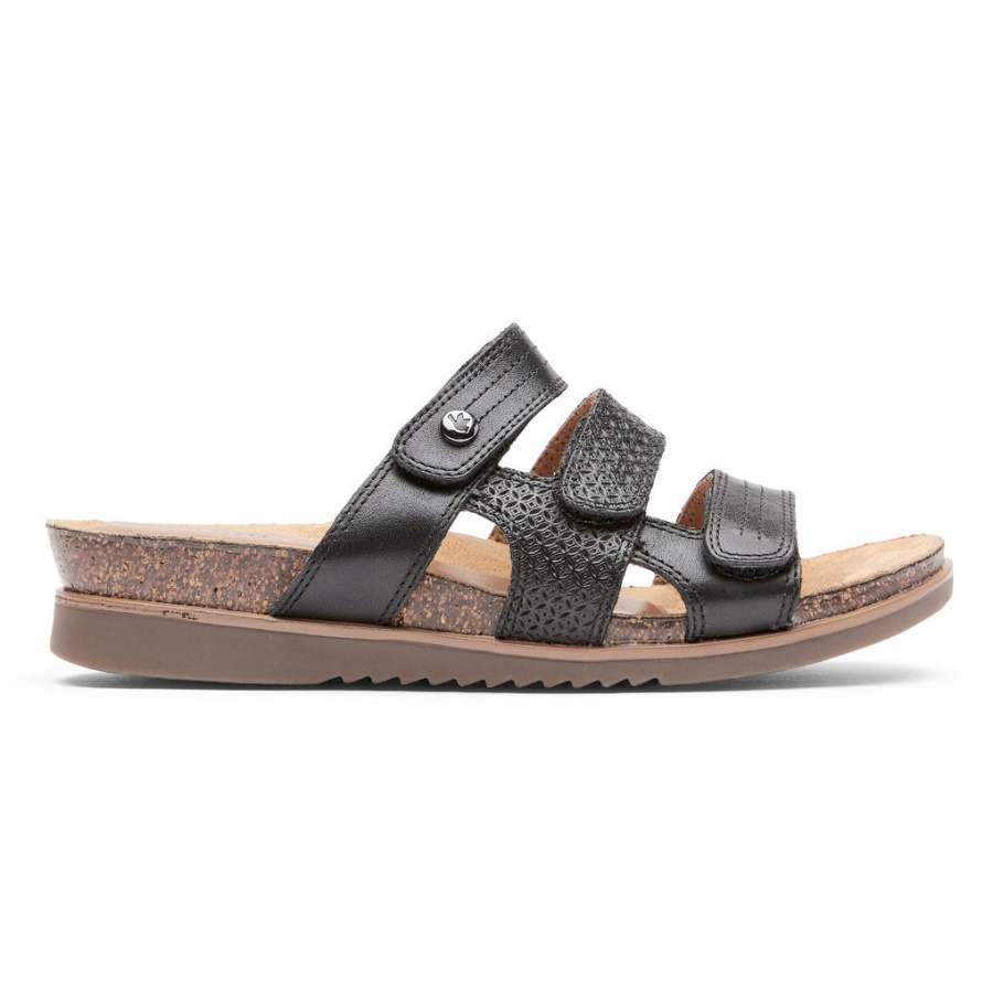 Rockport Kvinners May Slide Sandal Svart