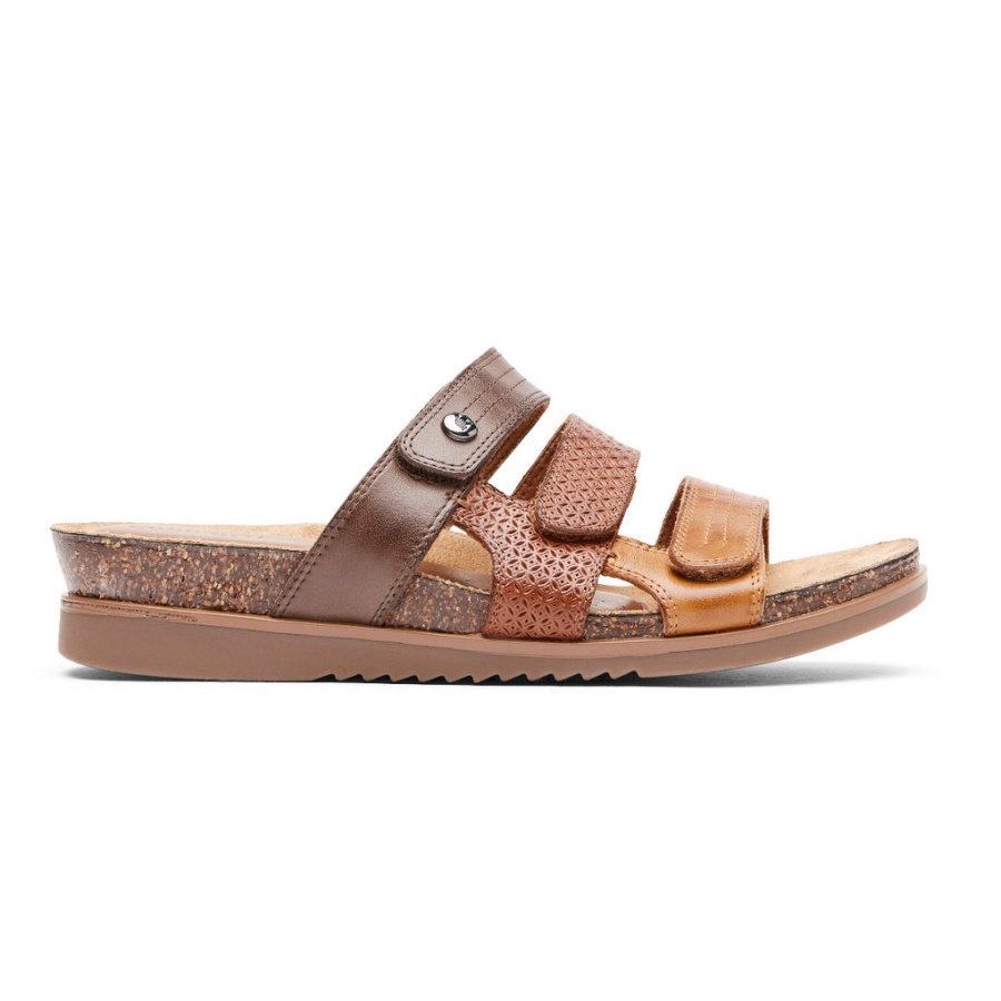 Rockport Kvinners May Slide Sandal Tan