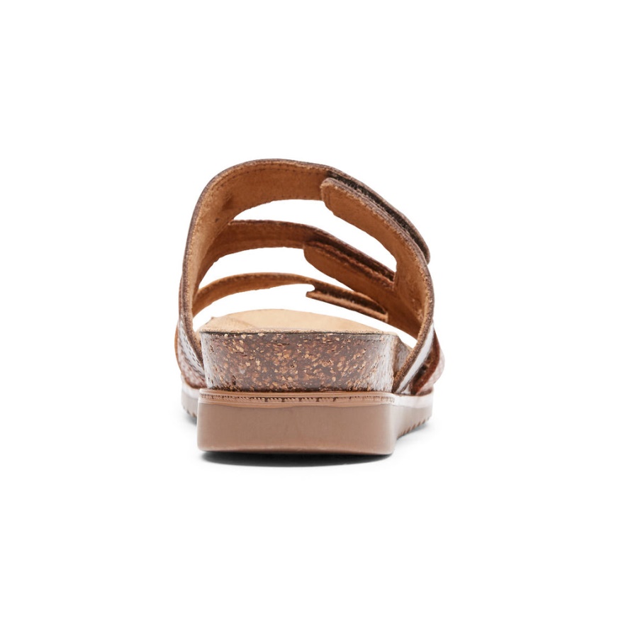 Rockport Kvinners May Slide Sandal Tan