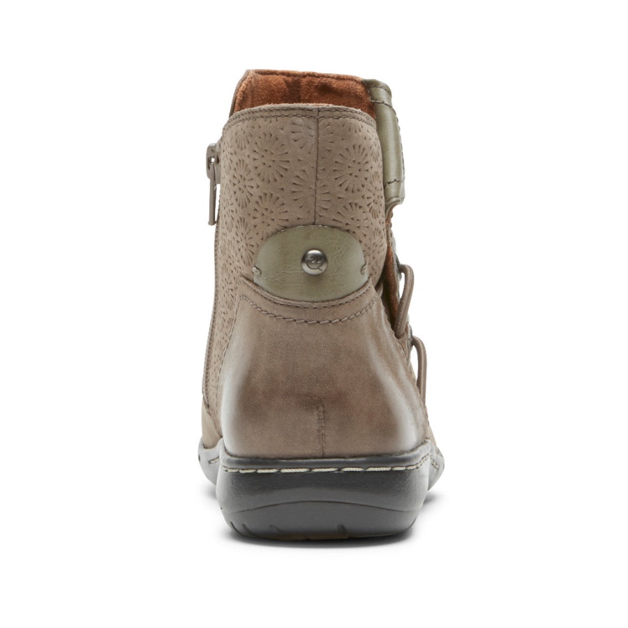 Rockport Kvinners Penfield Ruched Boot Stone Nubuck