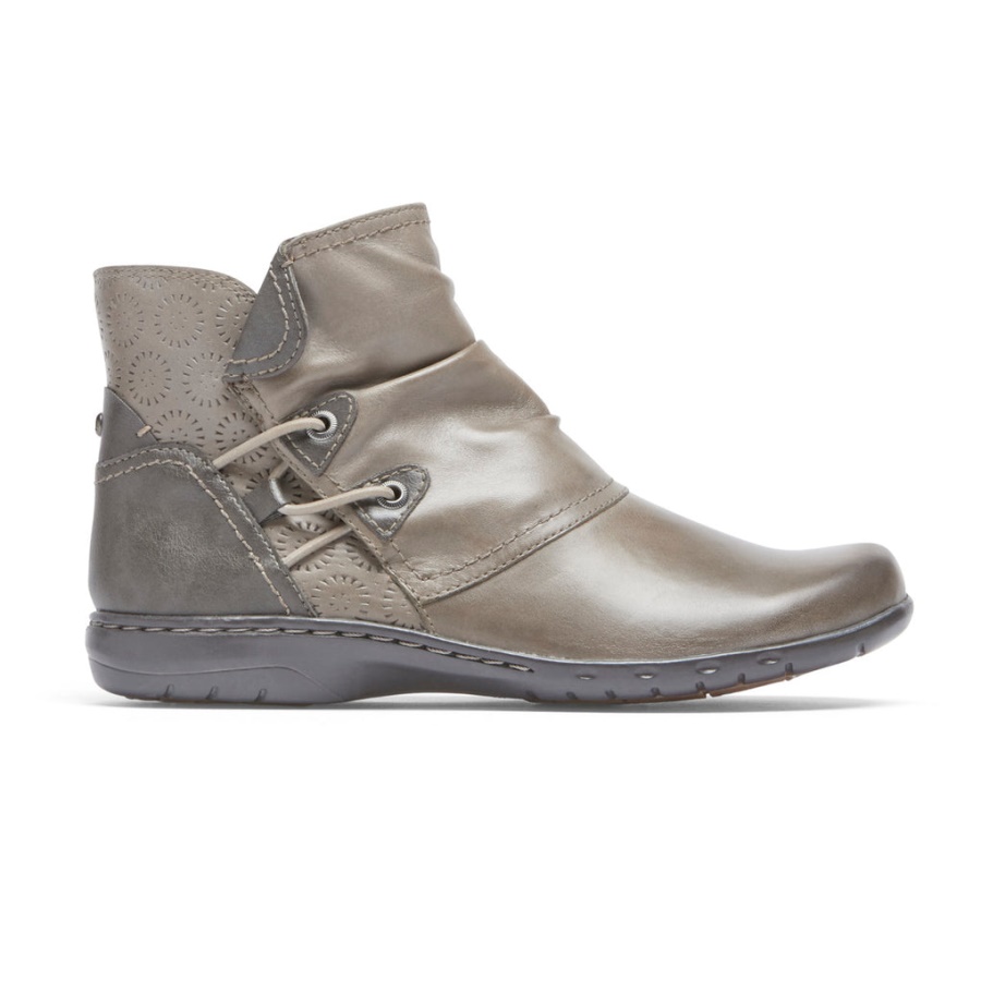 Rockport Kvinners Penfield Ruched Bootie Taupe Grå