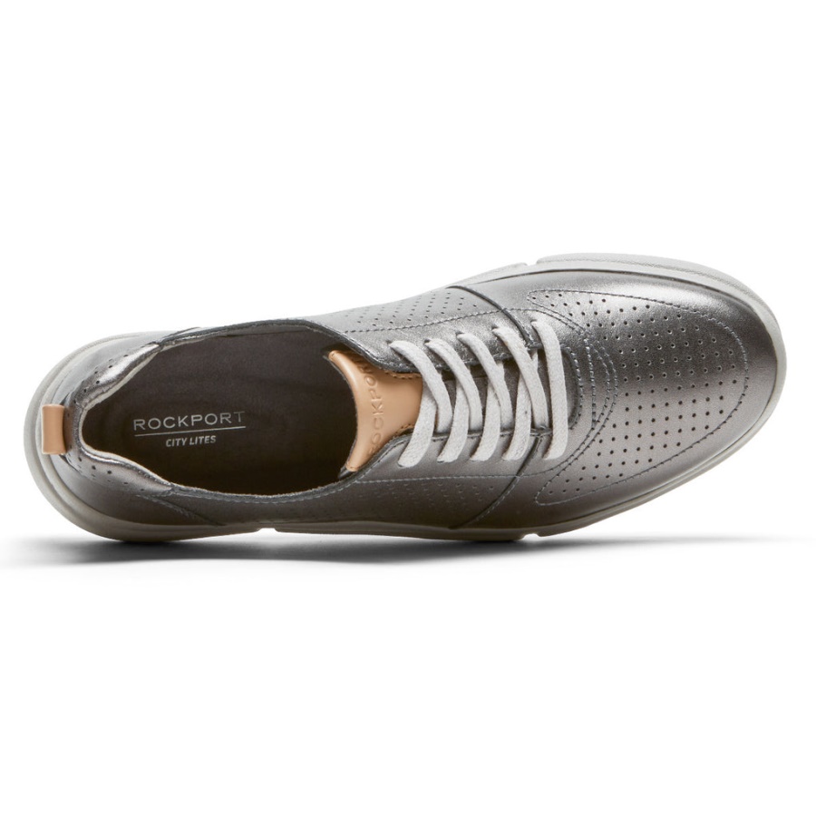 Rockport Kvinners R-evolution Vaskbar Snøresko I Tinn Vaskbar