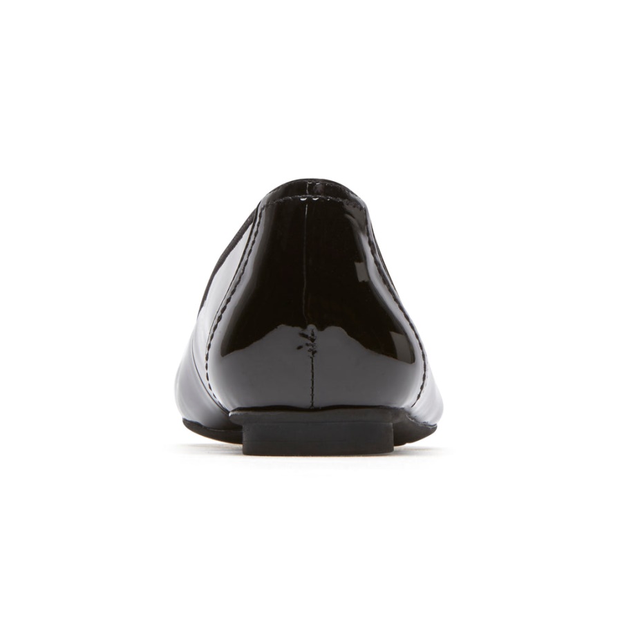 Rockport Kvinners Reagan Ballett Flat Svart Patent Syntetisk