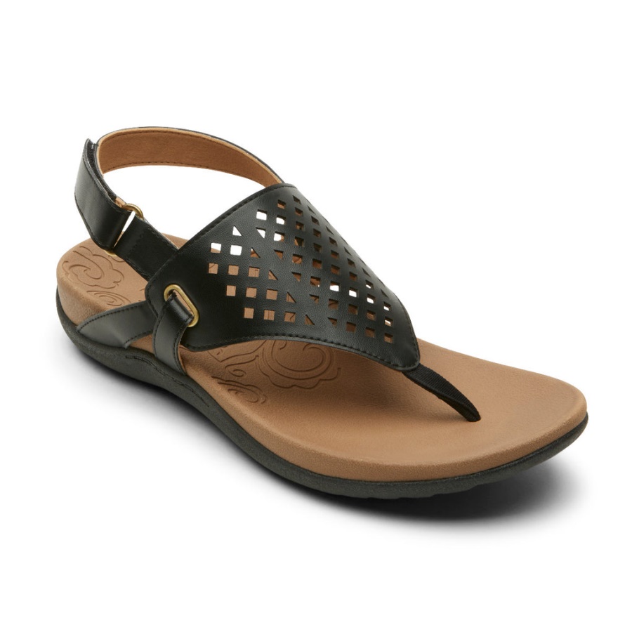 Rockport Kvinners Ridge Thong Sandal Svart