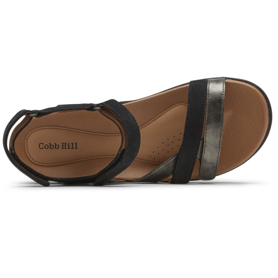 Rockport Dame Rubey 3-stropper Sandal Svart