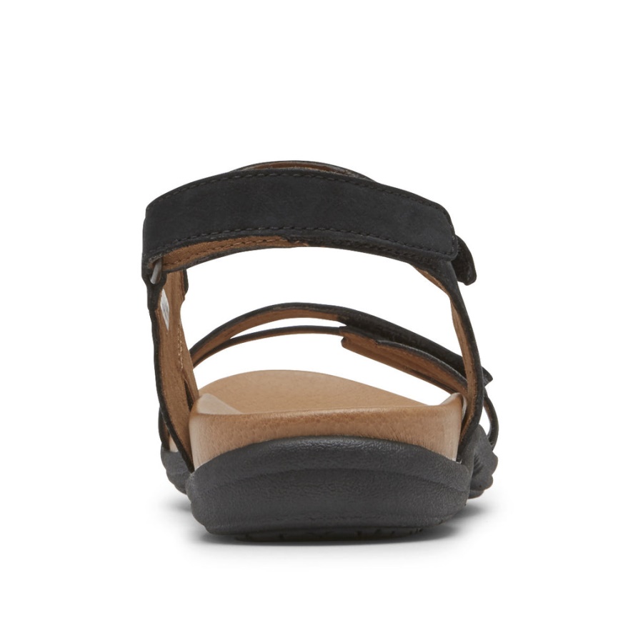 Rockport Dame Rubey 3-stropper Sandal Svart