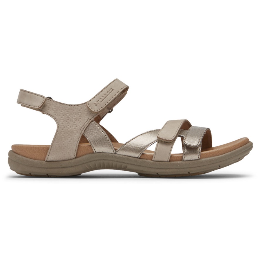 Rockport Rubey 3-rems Sandal Taupe For Kvinner