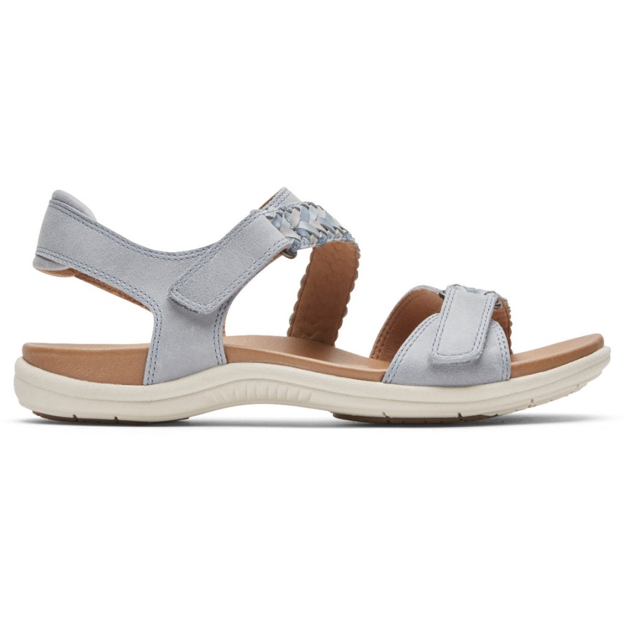 Rockport Dame Rubey Flettet Sandal Blå Multi