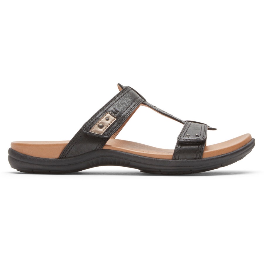 Rockport Dame Rubey Slide Sandal Svart