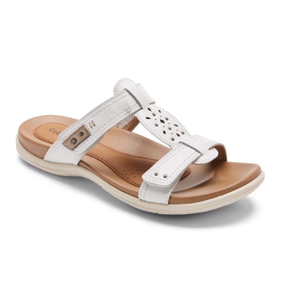 Rockport Dame Rubey Slide Sandal Hvit Tinn