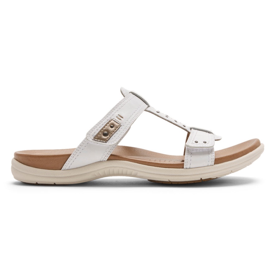 Rockport Dame Rubey Slide Sandal Hvit Tinn
