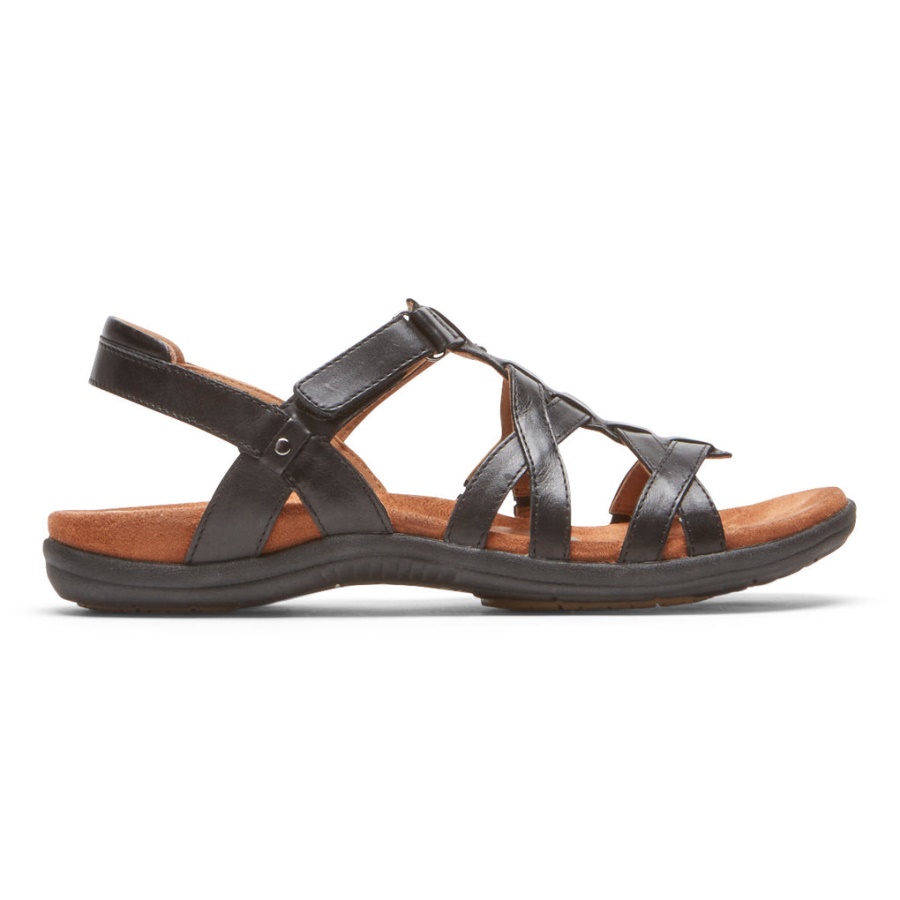 Rockport Dame Rubey Vevd Sandal Svart