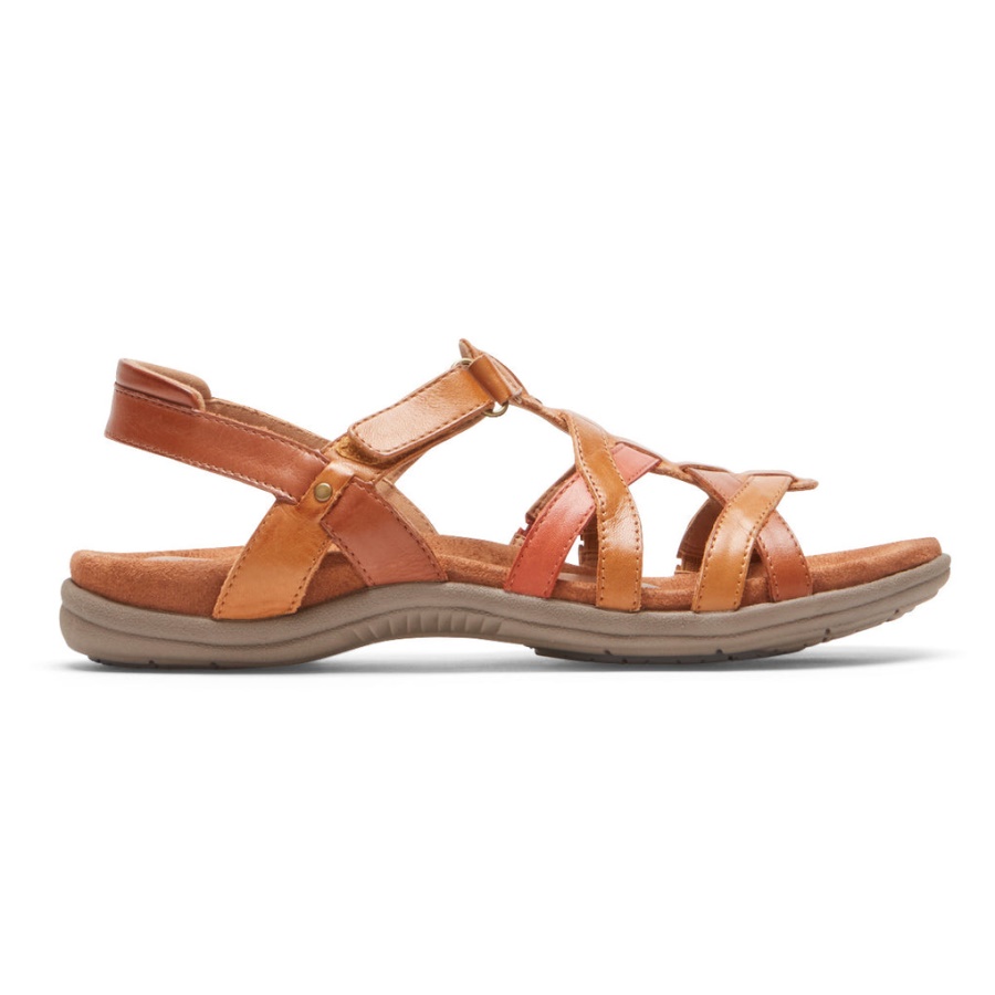 Rockport Dame Rubey Vevd Sandal Tan