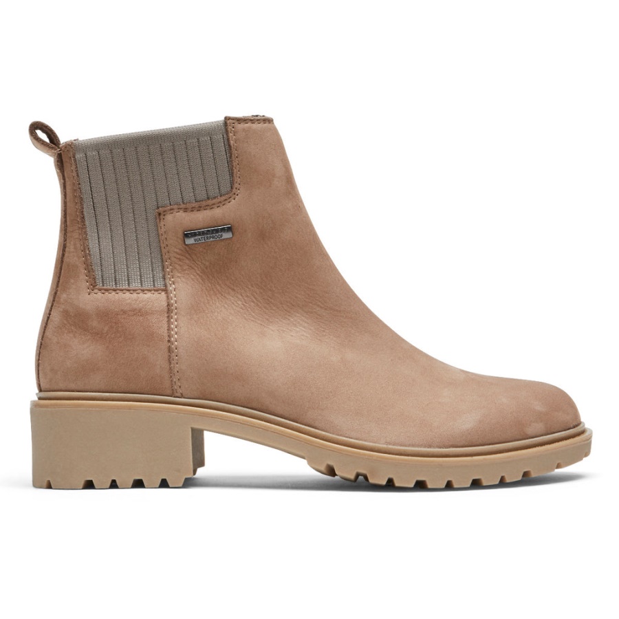 Rockport Dame Ryleigh Chelsea Støvel-vanntett Taupe