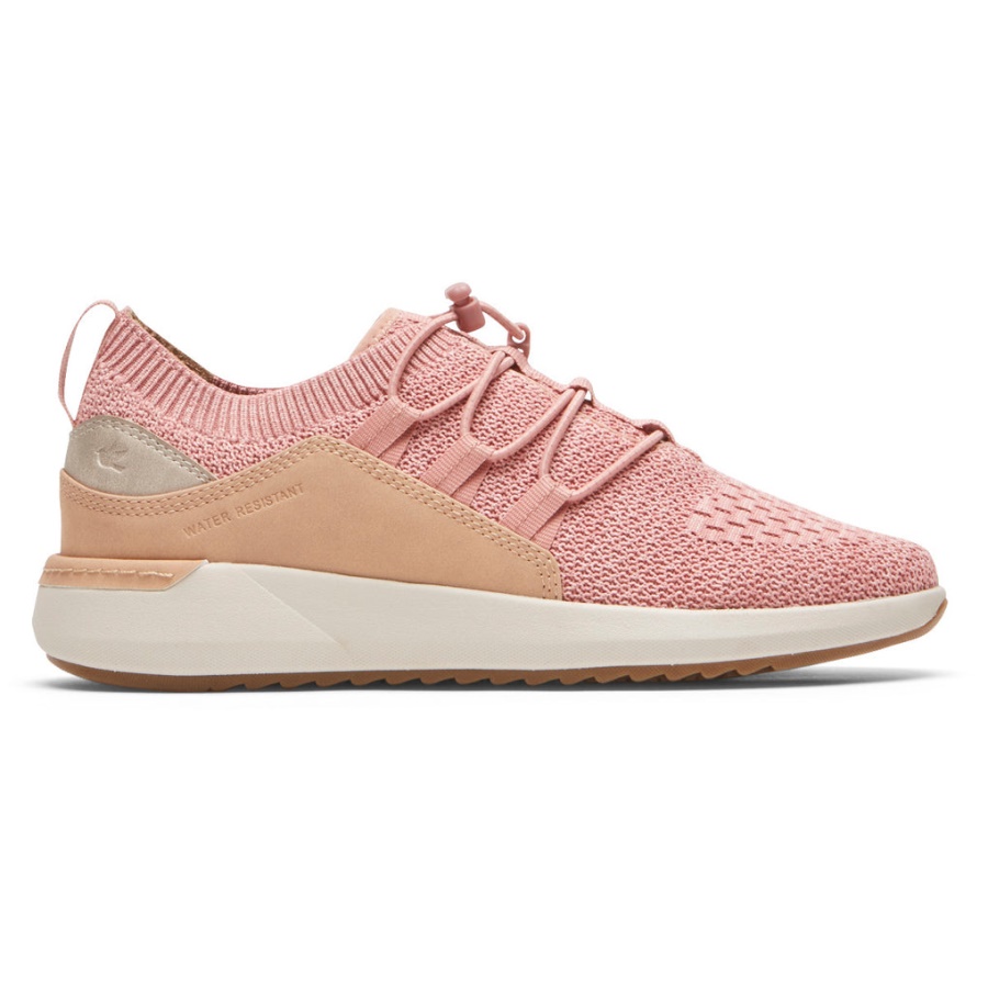 Rockport Dame Skylar Strikk Sneaker Rosa Lerret