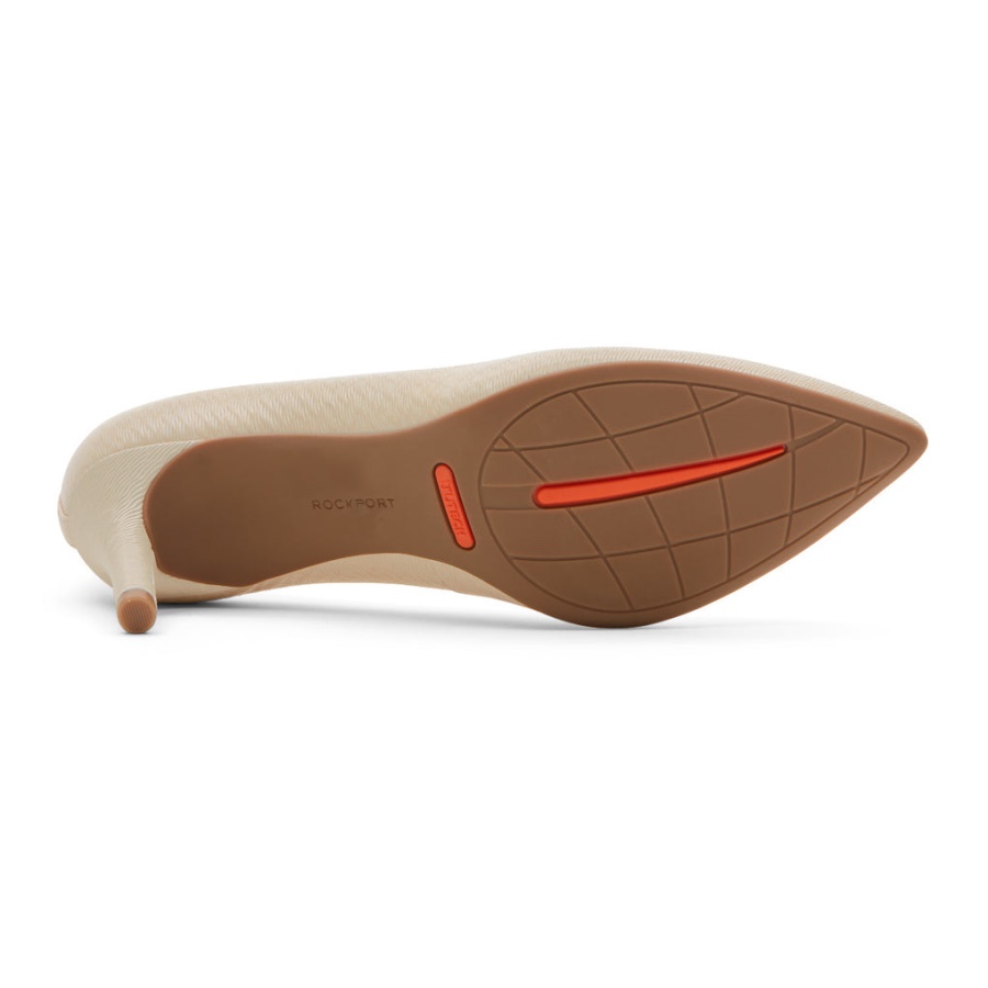 Rockport Kvinners Total Motion 75mm Spiss Tå Hæl Vanilje Bølget