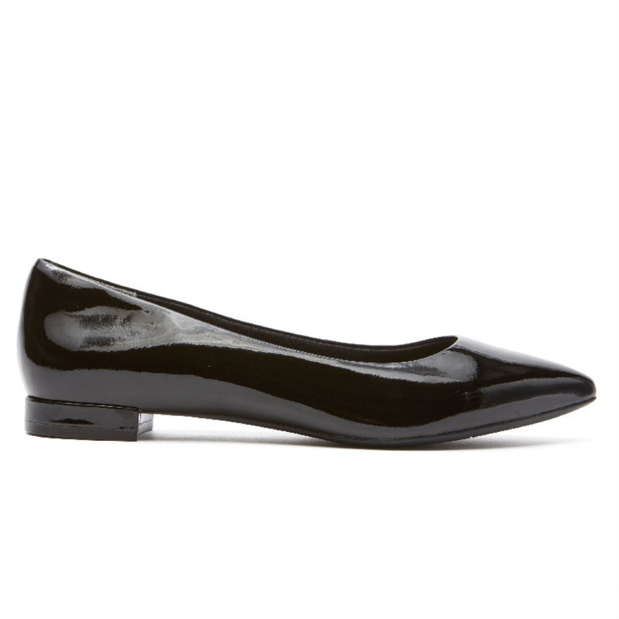 Rockport Kvinners Total Motion Adelyn Ballett Flat Svart Patent