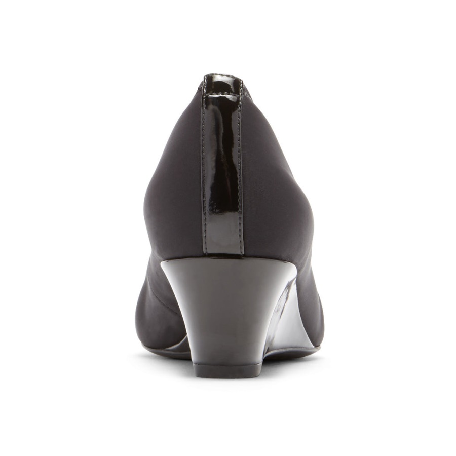 Rockport Dame Total Motion Cerelia Gore Wedge Svart Lycra