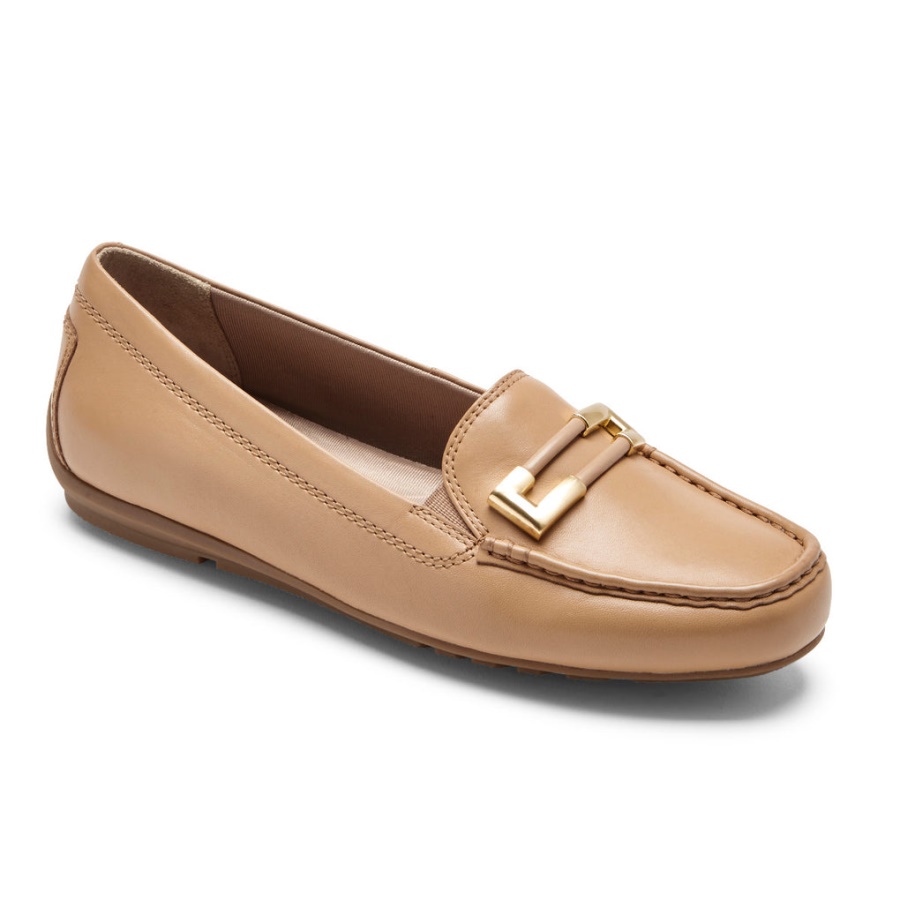 Rockport Kvinners Total Motion Driver Ornament Loafer Macadamia