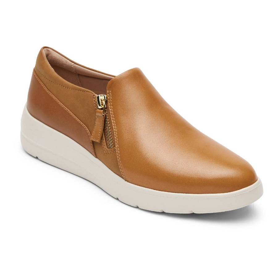 Rockport Dame Total Motion Lillie Side Glidelås Sneaker Honning