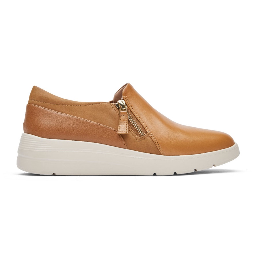 Rockport Dame Total Motion Lillie Side Glidelås Sneaker Honning