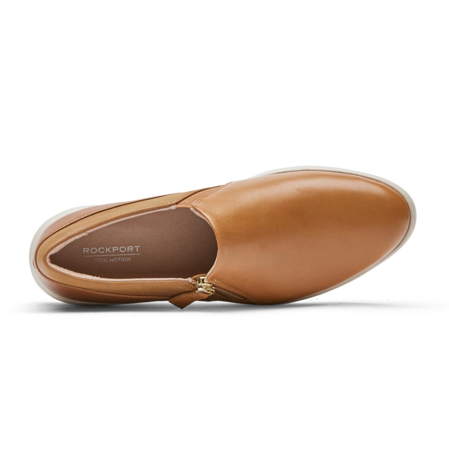 Rockport Dame Total Motion Lillie Side Glidelås Sneaker Honning