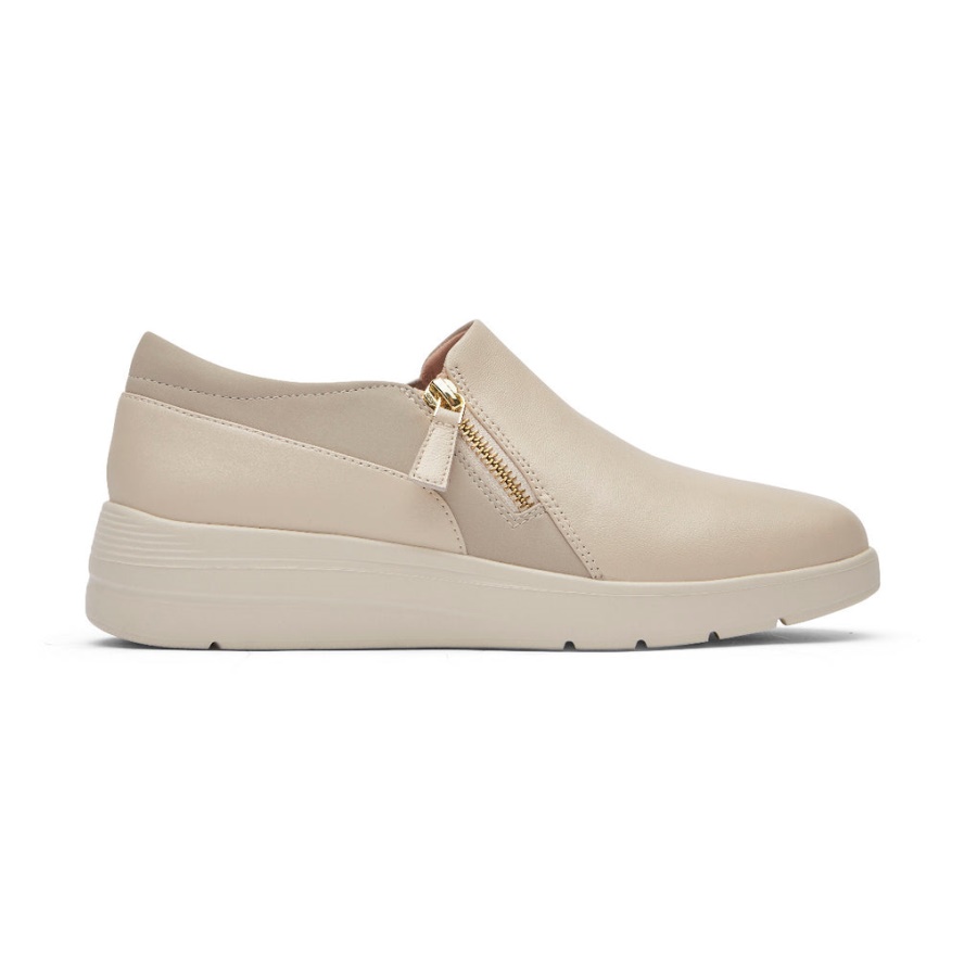 Rockport Dame Total Motion Lillie Side Glidelås Sneaker Vanilje