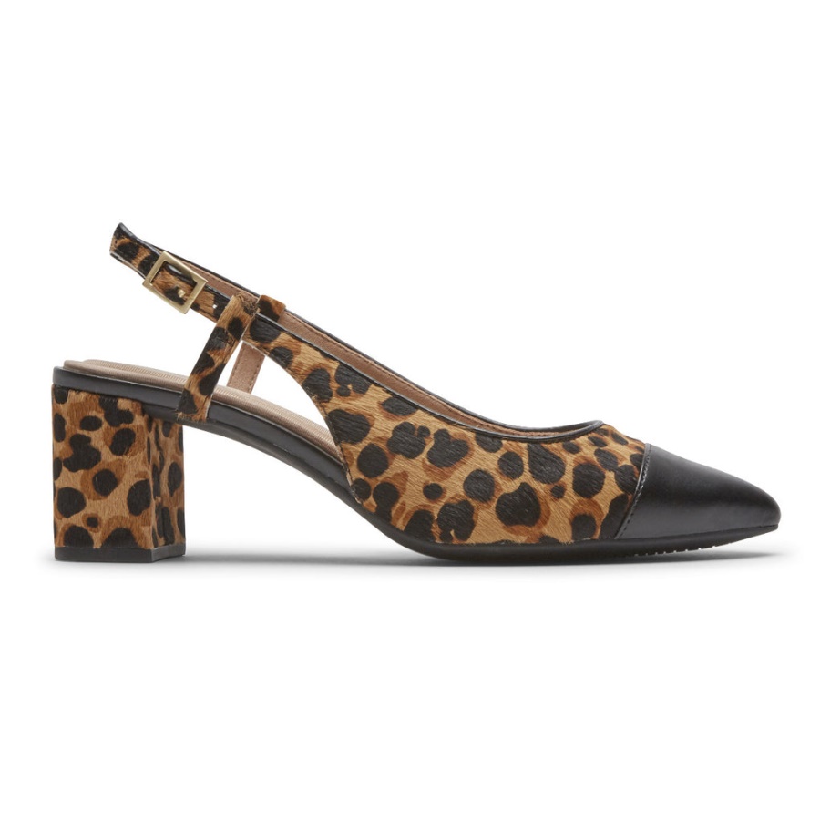 Rockport Kvinners Total Motion Salima Postet Slingback Leopard