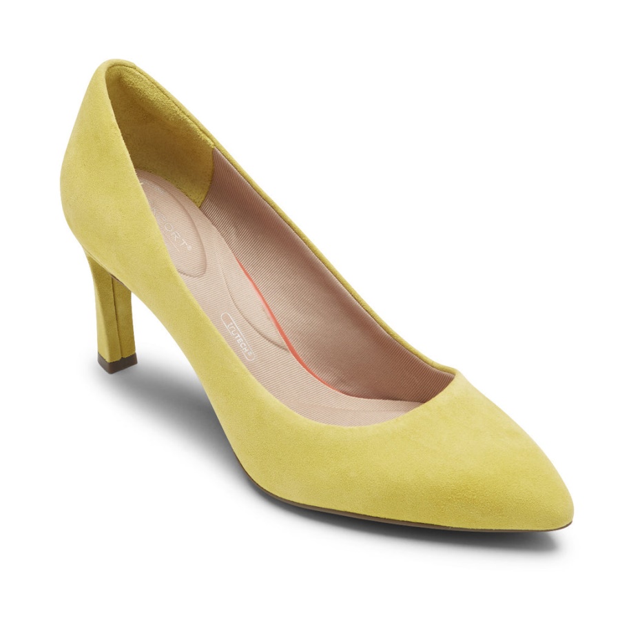 Rockport Kvinners Total Motion Sheehan Hæl Sitron Semsket Skinn