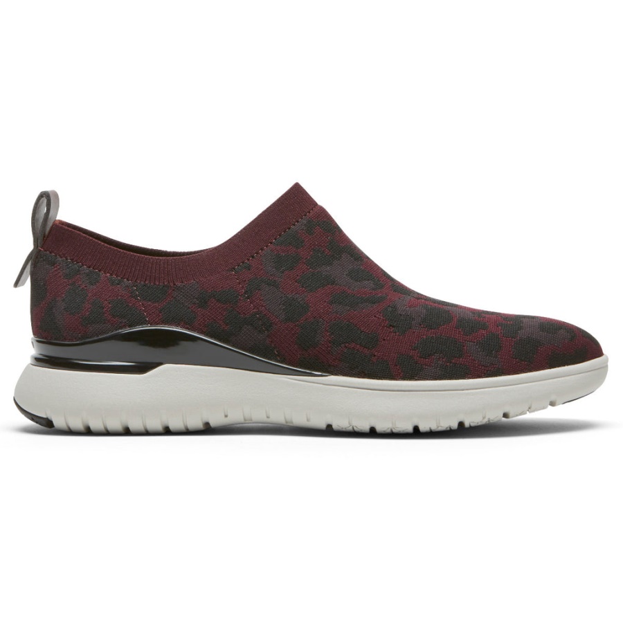 Rockport Kvinners Total Motion Sport Høy Slip-on Oxblood Leopard