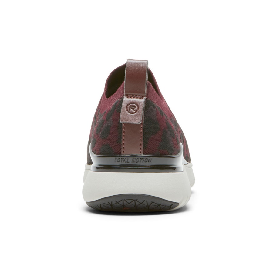 Rockport Kvinners Total Motion Sport Høy Slip-on Oxblood Leopard