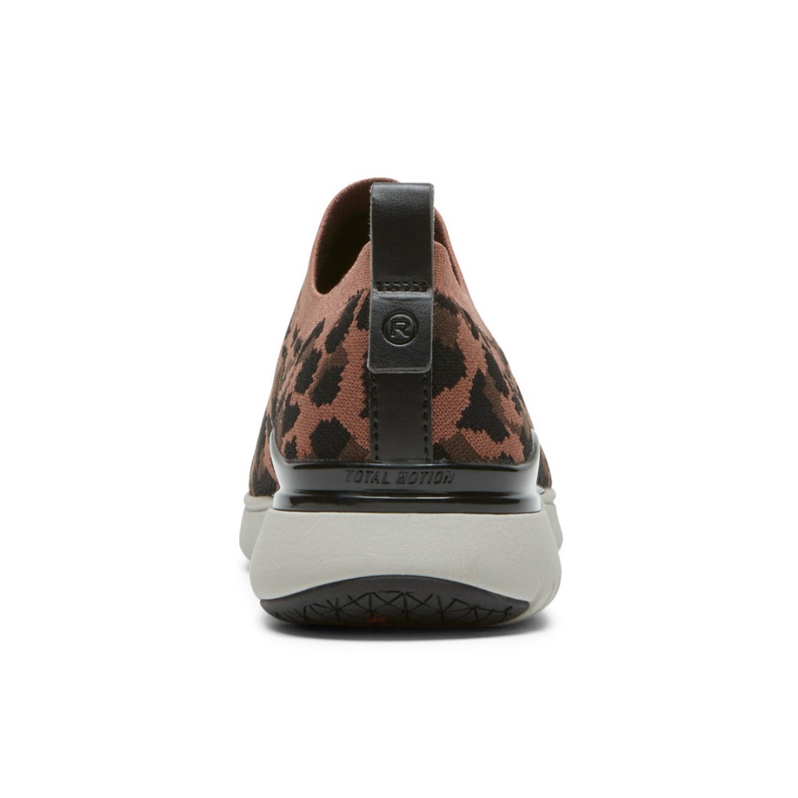 Rockport Kvinners Total Motion Sport Høy Slip-on Tan Leopard